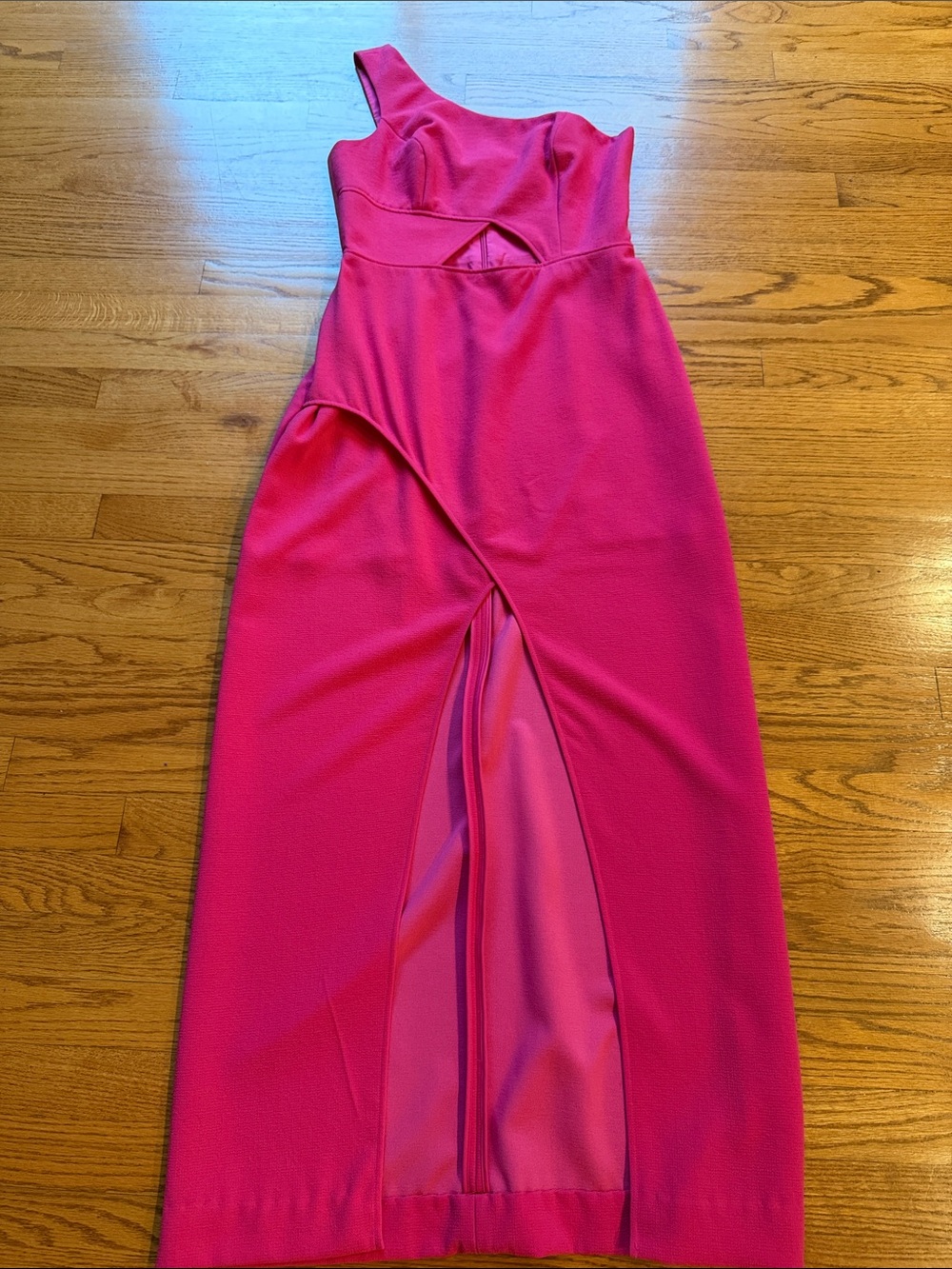 BCBG One-Shoulder Fuchsia Dress